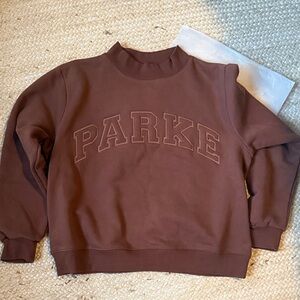 PARKE Varsity Mockneck Fleece Sweatshirt - Monochrome Mocha L/XL